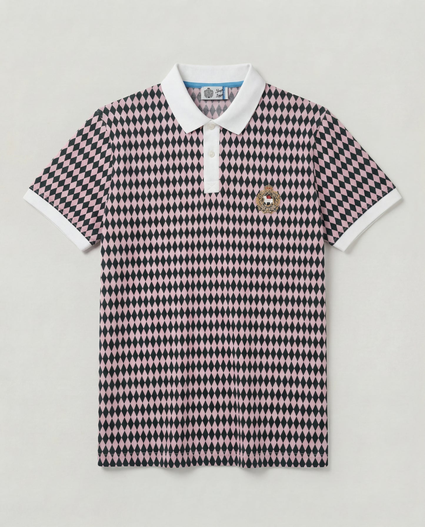 Polo Intarsio rosa e verde
