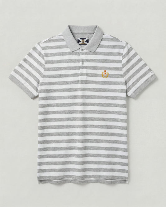Polo Lancia rosso rubino, bianco e grigio