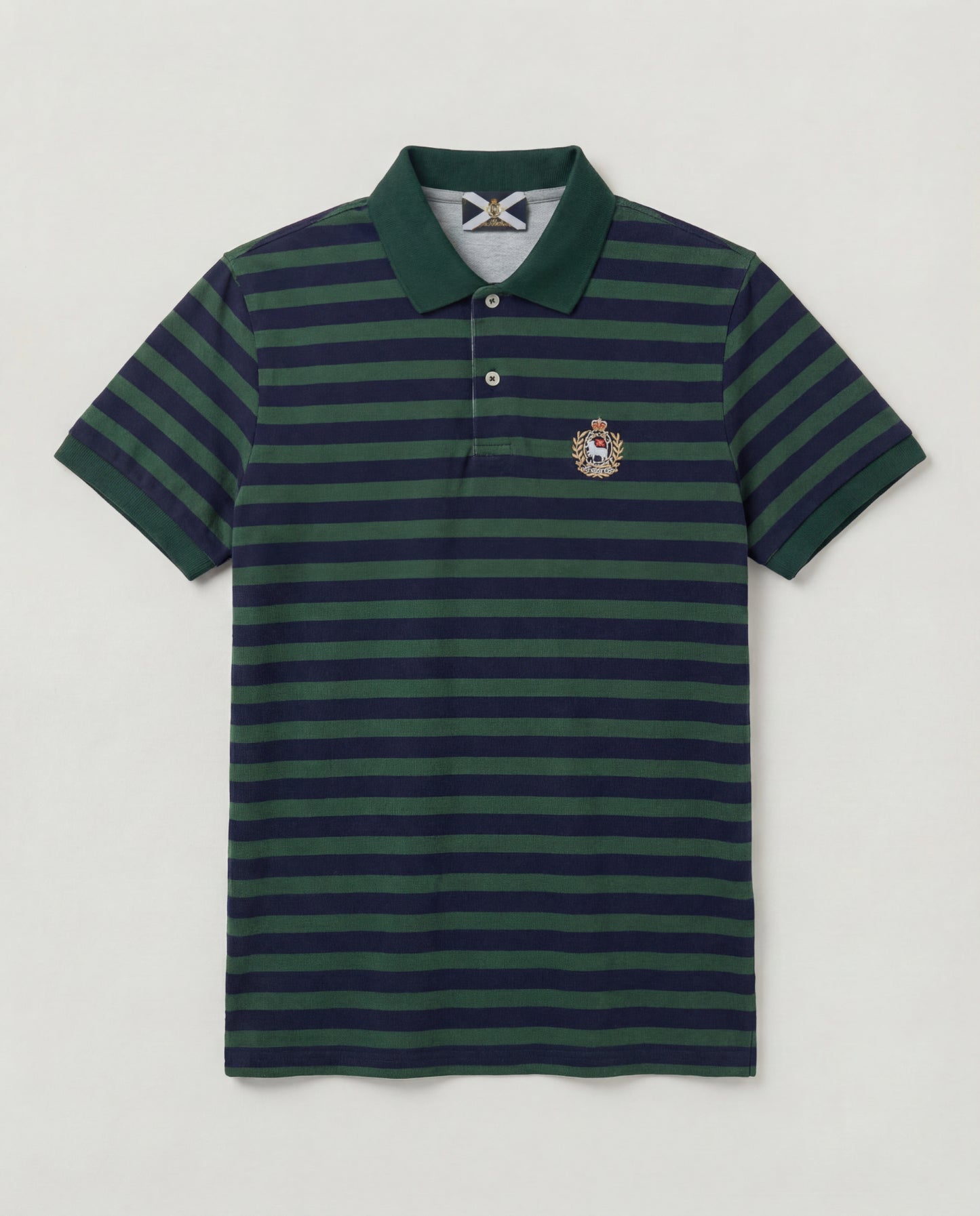 Polo Lancia verde scuro e blu