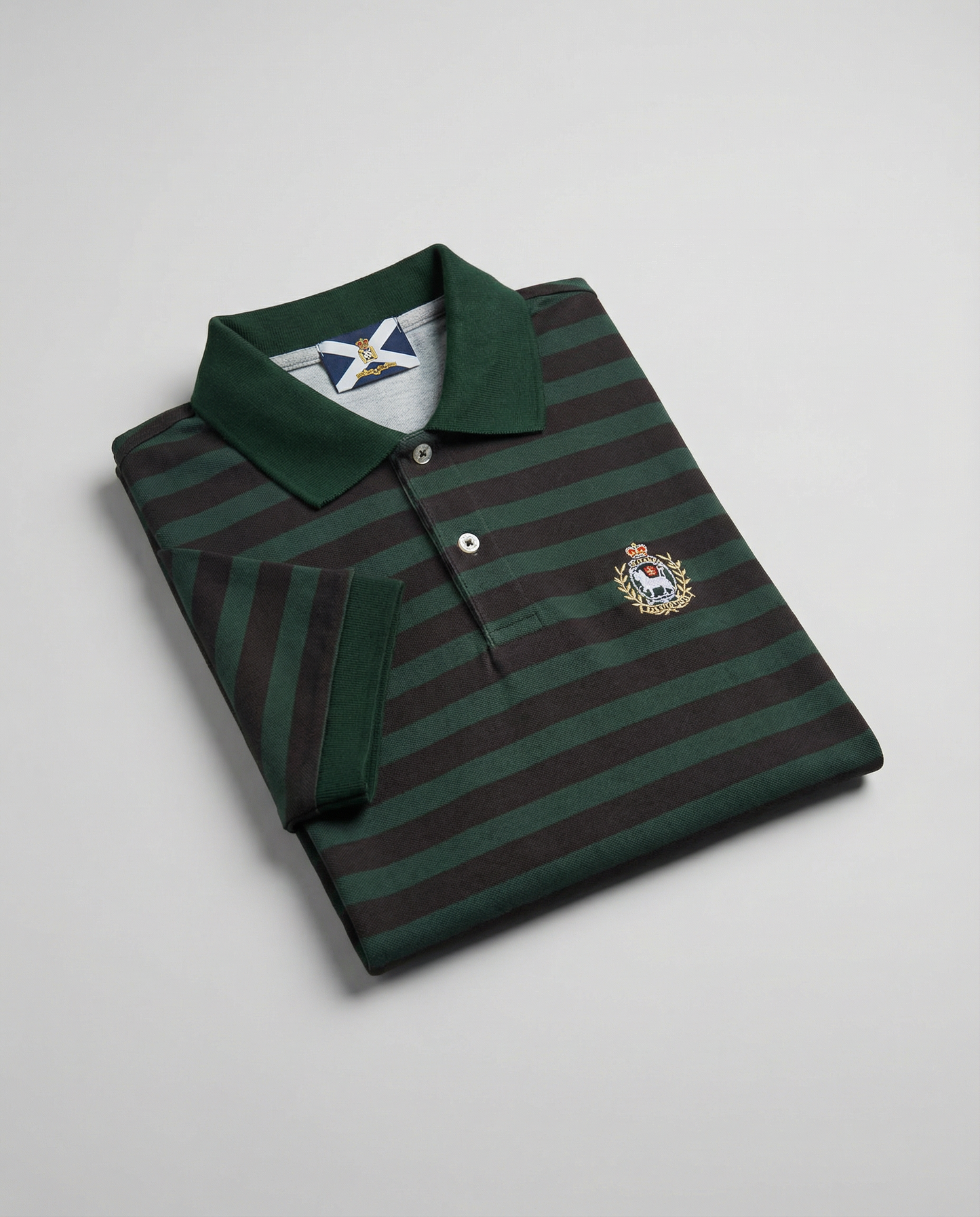 Polo Lancia verde scuro e blu