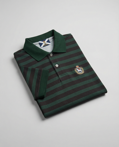 Polo Lancia verde scuro e blu