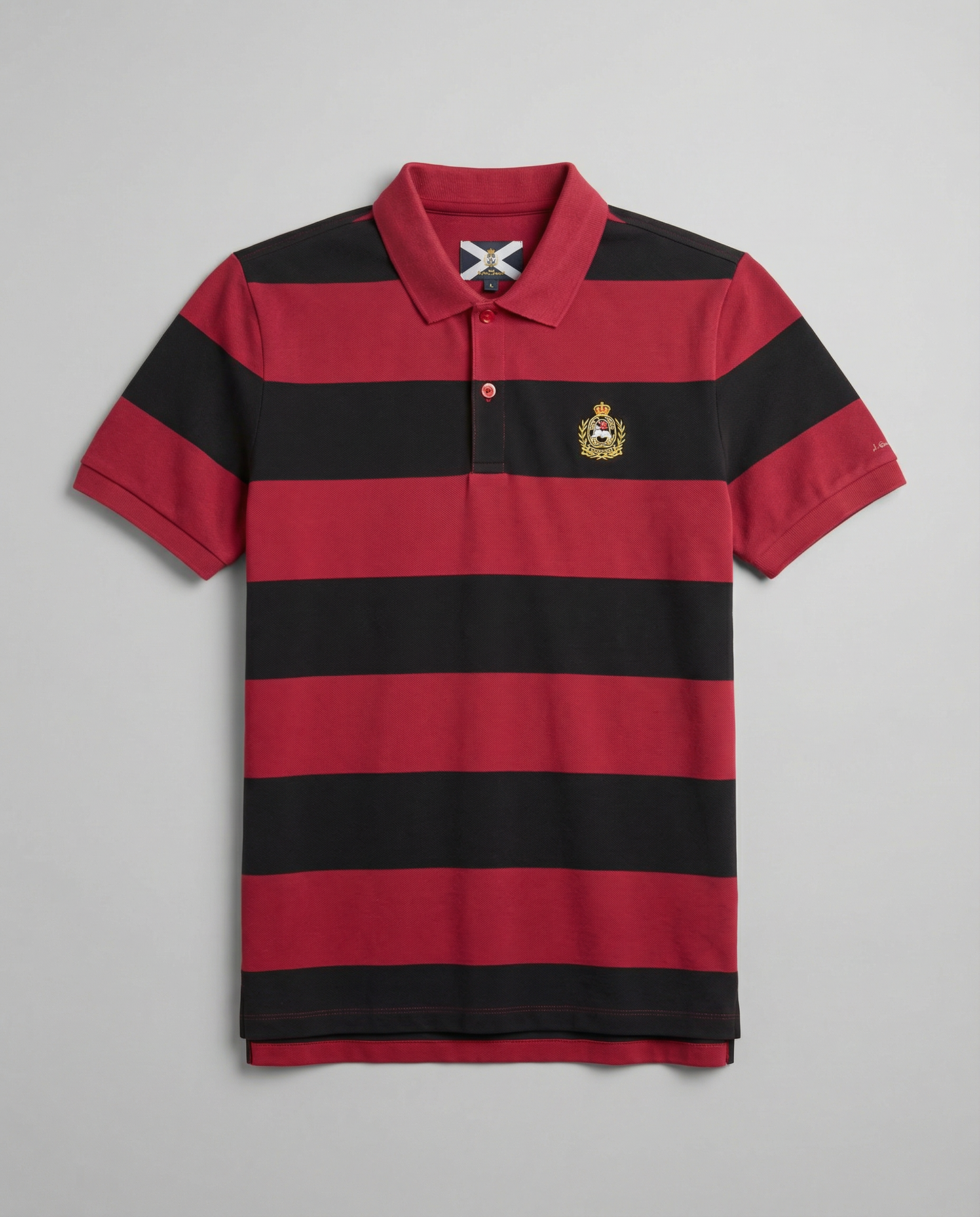 Polo Cordero rosso rubino e blu