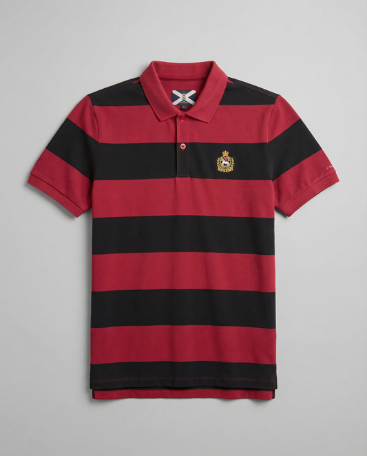 Polo Cordero rosso rubino e blu